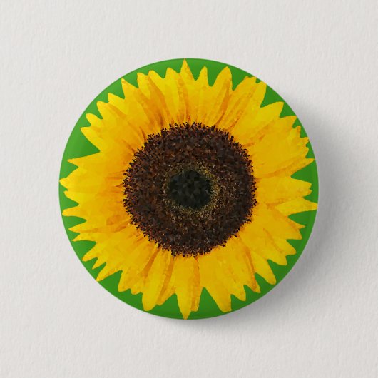 Zonnebloem Ronde Button 5,7 Cm (Voorkant)