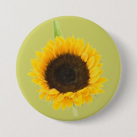 Zonnebloem Ronde Button 7,6 Cm (Voorkant)