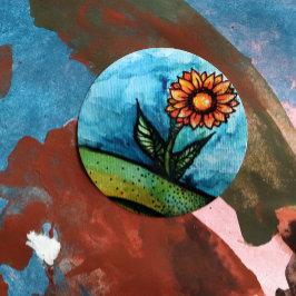 Zonnebloem Ronde Sticker