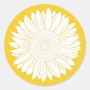 zonnebloem ronde sticker