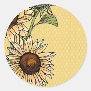 Zonnebloem Ronde Sticker