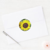 Zonnebloem Ronde Sticker (Envelop)