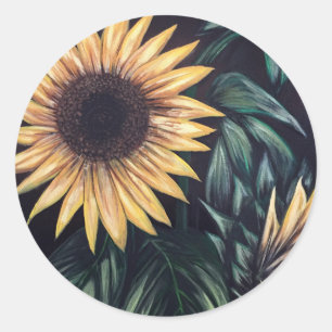 Zonnebloem Ronde Sticker