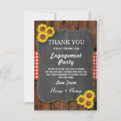 Zonnebloem Rood Dank je Trouwdag Hout Kaart (Voorkant)