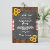 Zonnebloem Rood Dank je Verloving Weduwschap Hout Kaart (Staand voorkant)