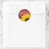 Zonnebloem rood gepersonaliseerde bruiloft sticker (Tas)