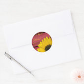 Zonnebloem rood gepersonaliseerde bruiloft sticker (Envelop)