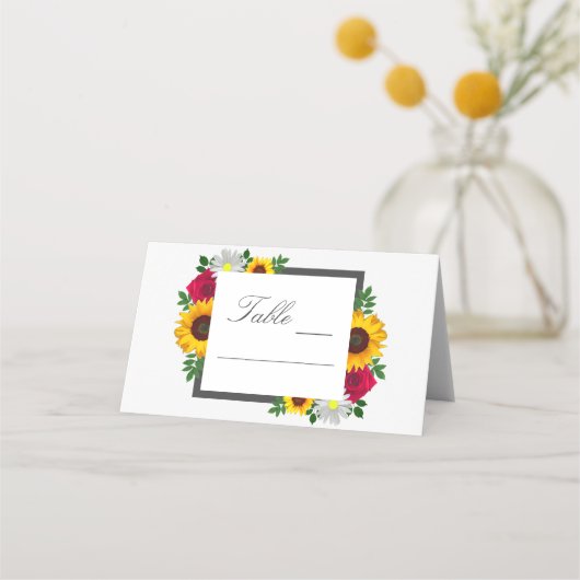 Zonnebloem Roos Daisy Autumn Floral Wedding (Voorkant)