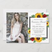 Zonnebloem Roos Daisy Floral Afstuderen Brunch Kaart (Voorkant)