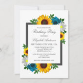 Zonnebloem Roos Madelief Bloemige Verjaardag Kaart (Voorkant)