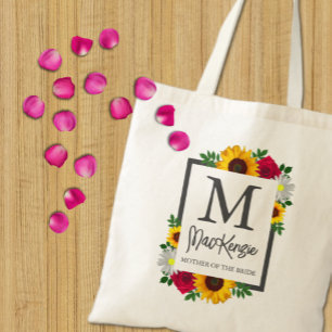 Zonnebloem Roos Madeliefje Herfst Bloemige Trouwfe Tote Bag