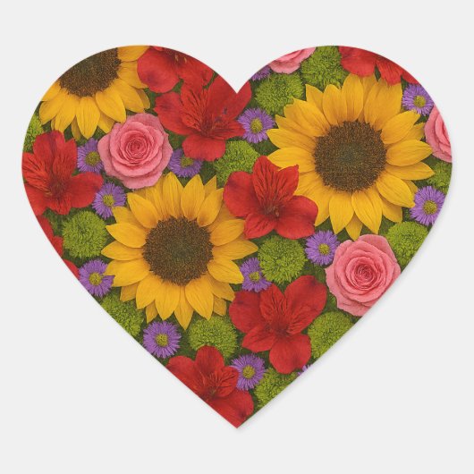 Zonnebloem Roos Sticker (Voorkant)