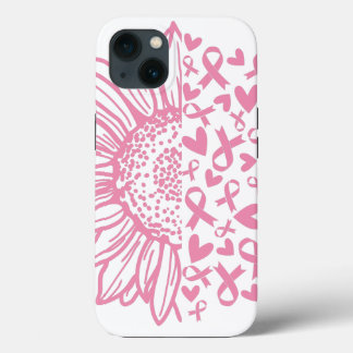 Zonnebloem roze Borstkanker Awareness iPhone 13 Hoesje