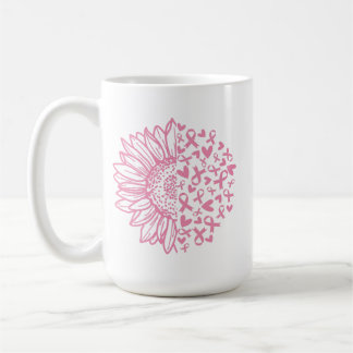 Zonnebloem roze Borstkanker Awareness Koffiemok