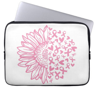 Zonnebloem roze Borstkanker Awareness Laptop Sleeve