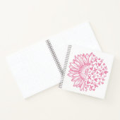 Zonnebloem roze Borstkanker Awareness Notitieboek (Binnen)
