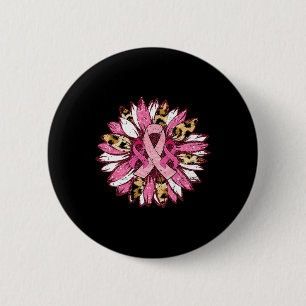 Zonnebloem Roze Borstkanker Bewustheid Vrouwen War Ronde Button 5,7 Cm