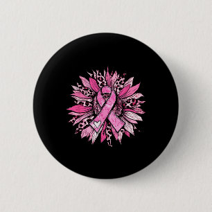 Zonnebloem roze borstkanker bewustzijn vrouwen mei ronde button 5,7 cm