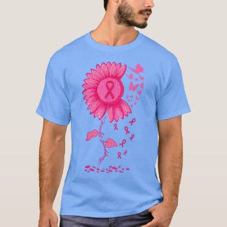 Zonnebloem Roze Borstkanker - Waarschuwingswaarsch T-shirt
