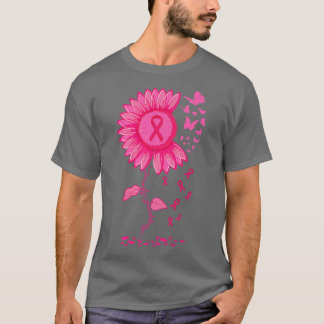 Zonnebloem Roze Borstkanker - Waarschuwingswaarsch T-shirt