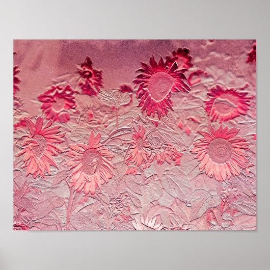 Zonnebloem Roze Florence ontwerp Poster (Voorkant)