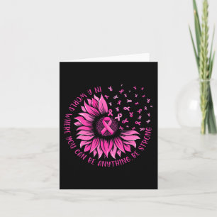 Zonnebloem Roze lint Butterfly Breast Cancer Awar Kaart