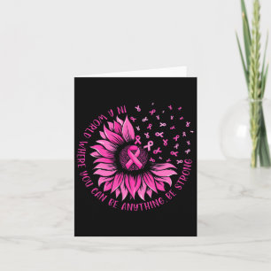 Zonnebloem Roze lint Butterfly Breast Cancer Awar Kaart