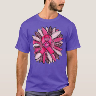 Zonnebloem Roze Ribbon Roze Borstkanker Awareness T-shirt