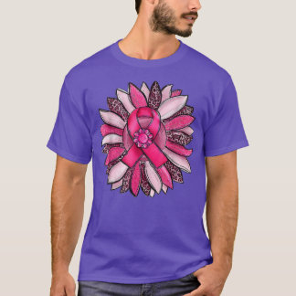 Zonnebloem Roze Ribbon Roze Borstkanker Awareness T-shirt