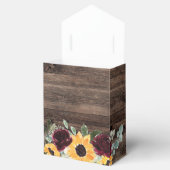 Zonnebloem Rozen Rustic Wood Weddenschap Bedankdoosjes (Geopend)