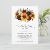 Zonnebloem Rozen Rustische Herfst Levensgeviering Kaart (Staand voorkant)