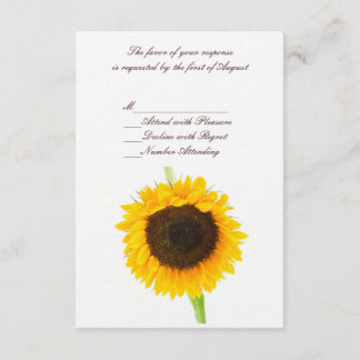Zonnebloem RSVP-kaart RSVP Kaartje