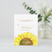 Zonnebloem RSVP Uitnodiging Briefkaart (Staand voorkant)