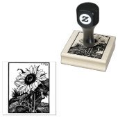  zonnebloem 	rubberstempel (Gestempeld)