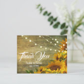 Zonnebloem | Rustic Americana Hartelijk dank Briefkaart (Staand voorkant)