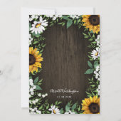 Zonnebloem Rustiek Land Bloemen Herfst Baby shower Kaart (Achterkant)