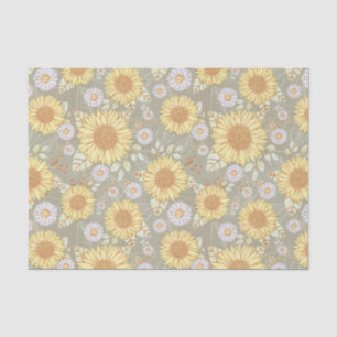 Zonnebloem rustiek land weefsel papier