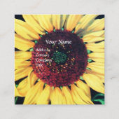 ZONNEBLOEM RUSTIEKE BLOEMEN MONOGRAM Vierkant Vierkante Visitekaartje (Voorkant)