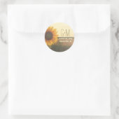 Zonnebloem rustieke bruiloft stickers (Tas)