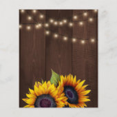 Zonnebloem rustieke elegante script schuur hout br (Achterkant)