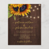 Zonnebloem rustieke elegante script schuur hout br (Voorkant)