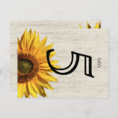 Zonnebloem Rustieke Trouwtafel Kaart (Voorkant / Achterkant)