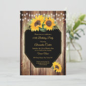 Zonnebloem Rustige Barn Wood Black String Lights Kaart (Staand voorkant)