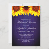Zonnebloem Rustisch Hout Rehearsal Dinner Kaart (Voorkant)