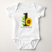 Zonnebloem Rustisch Land 1ste verjaardag Baby