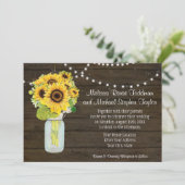 Zonnebloem - Rustisch Land Mason Jar Licht Kaart (Staand voorkant)
