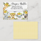 Zonnebloem Safari Baby shower Luier Raffle Ticket (Voorkant / Achterkant)