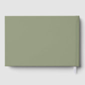 Zonnebloem Sage Green Elegant Foto Goud Gastenboek (Achterkant)