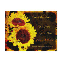 Zonnebloem save the date briefkaart