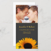 Zonnebloem Save the Date Kaart (Voorkant / Achterkant)